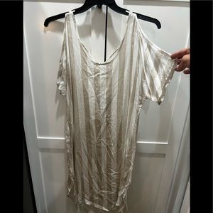 Stripe light weight linen cover up size med